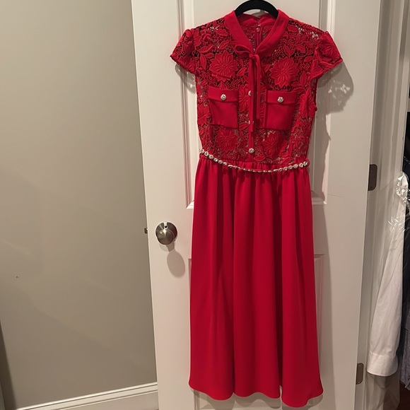 Self-Portrait crystal-embellished midi dress (UK size 10) US size 6 - Picture 7 of 13